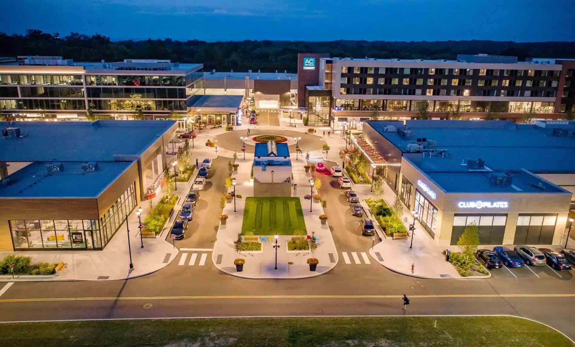 pinecrest shopping center aerial view